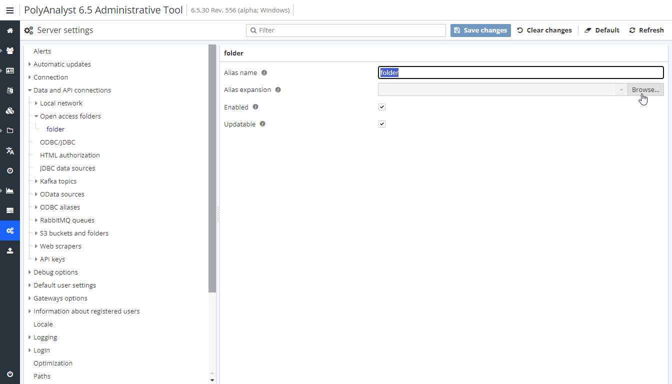 open access folder path