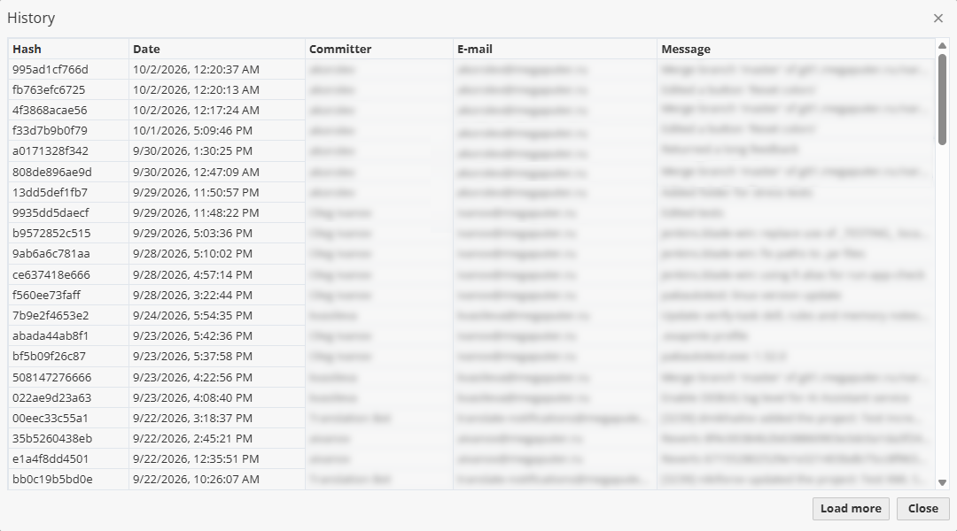 git commit history