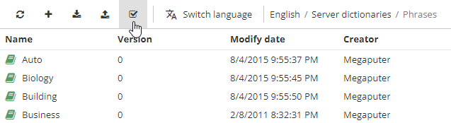 dict click toolbar
