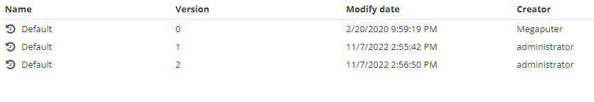 dict versions