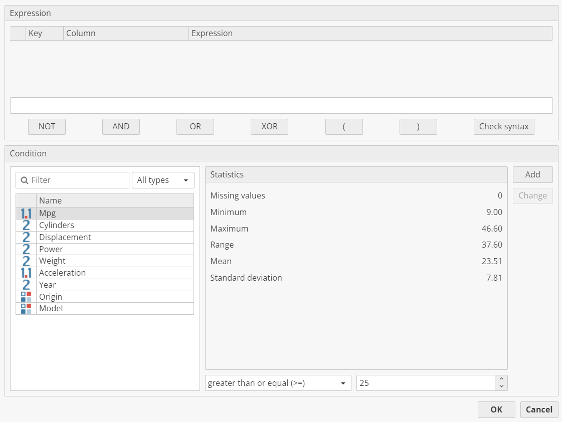 dsfilter cond1