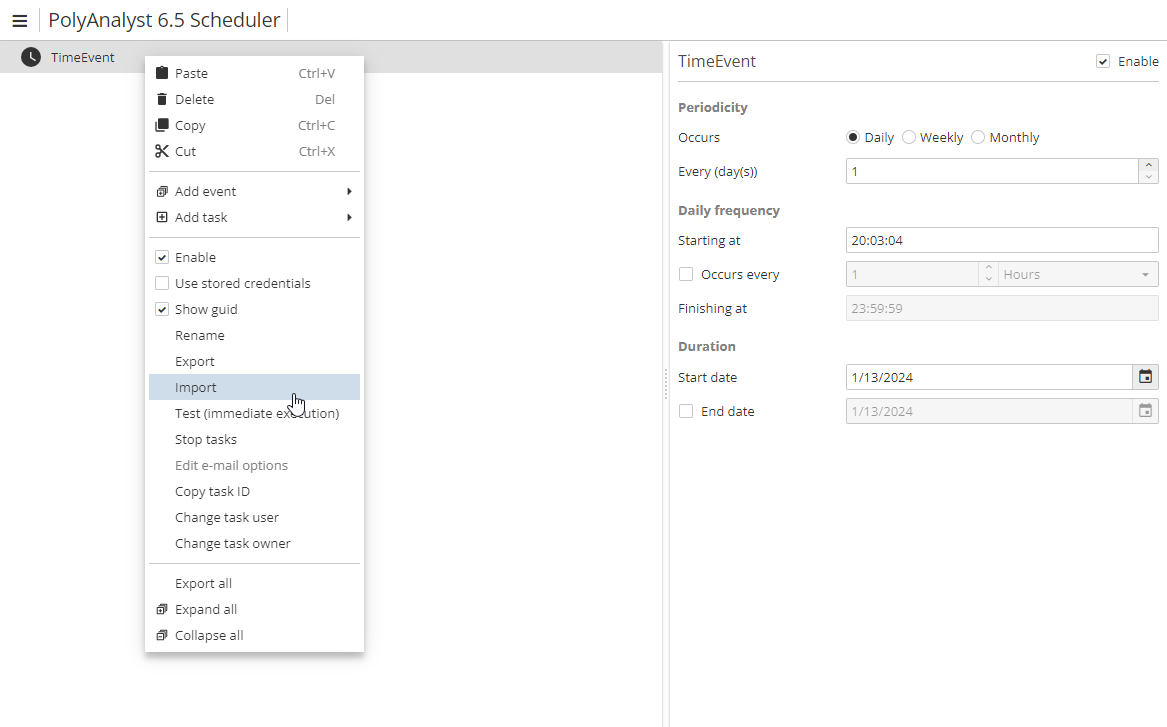 sch menu import